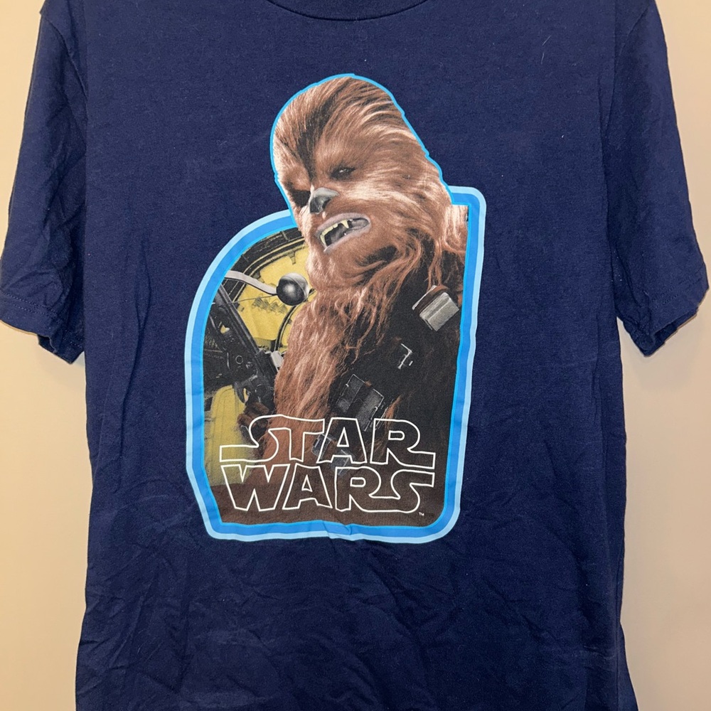 Star Wars Kids T-Shirt with Chewbacca Design - Navy and Blue